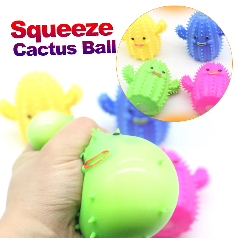 Anti-Stress Toy Cactus Ball Squeeze Fidget Toys Tpr Squishy Anti Stress Funny Stress Relief For Kids Adults Gift Prop J159