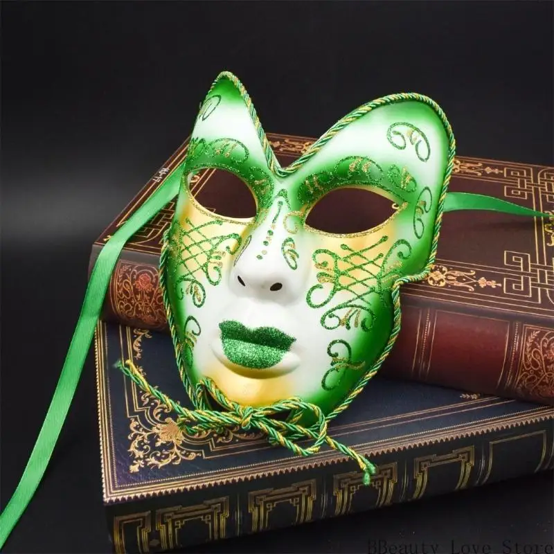 Máscara máscaras máscaras pintada a mano con máscara completa para mujeres Halloween Halloween