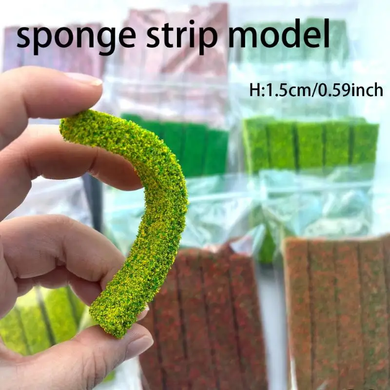 2 pçs simulação diy materiais grama cerca arbusto tiras mesa de areia verde modelo em miniatura para ao ar livre indoor construção diorama