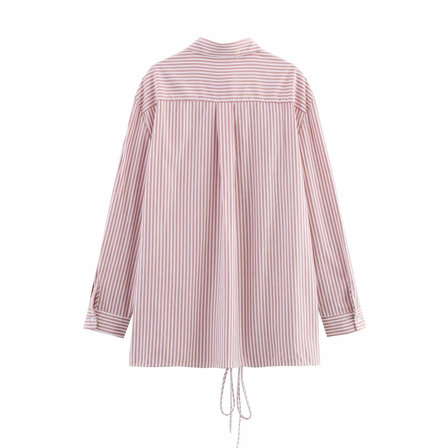 JNLEAOG Jesienna Nowa Damska Casualowa Bluza z Długim Rękawem, Luźny Krój, Zapinana na Jeden Guzik, Wzór w Paski, Włókno Poliestrowe, Odporna...