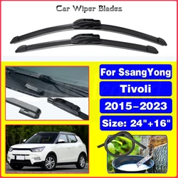 2pcs For SsangYong Tivoli 2015 - 2023 Front Wiper Blades Windshield Windscreen Window Brushes Cutter Accessories U J Hook 24