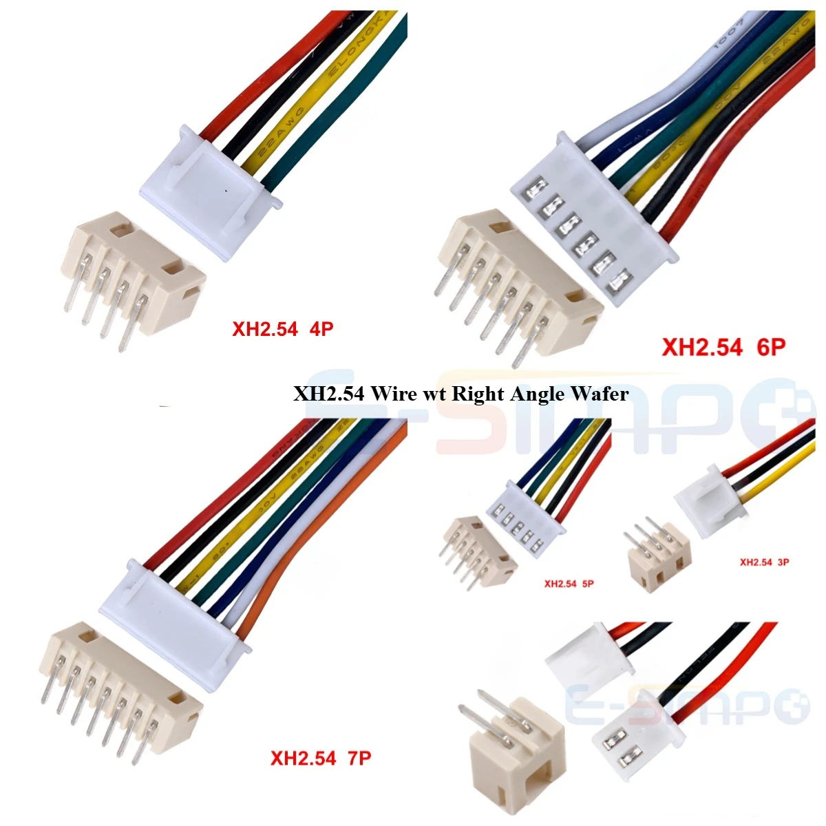 10 مجموعة SH1.0 JST1.25 ZH1.5 PH2.0 XH2.54 JST موصل أنثى الإسكان 10/20/30 سنتيمتر سلك كابل + الزاوية اليمنى 2/3/4/5/6/7/8/9-12P رقاقة