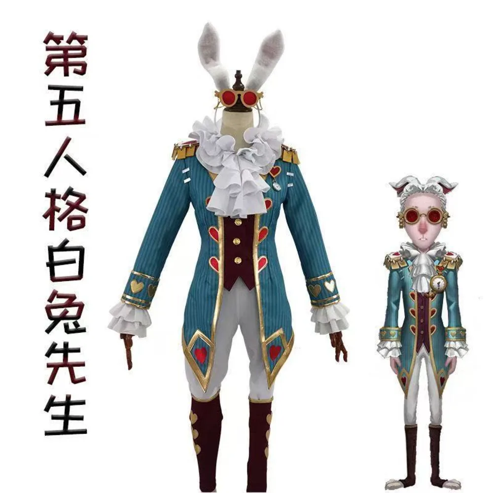 

Game Identity V role play costume Cos fifth Personality lawyer Mr White Rabbit Wonderland Survivor ears prop rabbit dress set