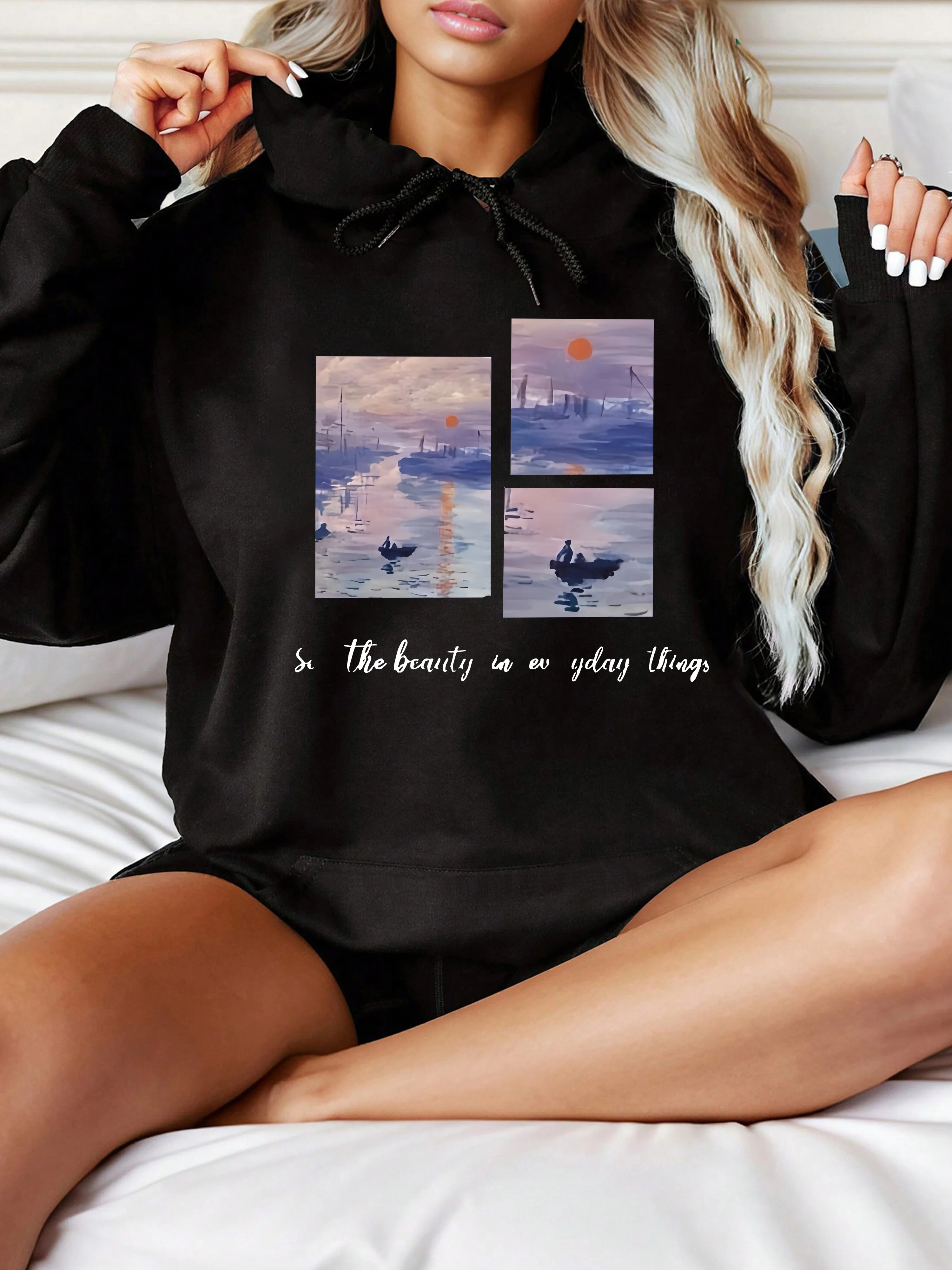 

Graphic Printing Autumn and Winter Pure Cotton Men's and Women's Hoodies Casual Outdoor Street Sports Training Brand Trend