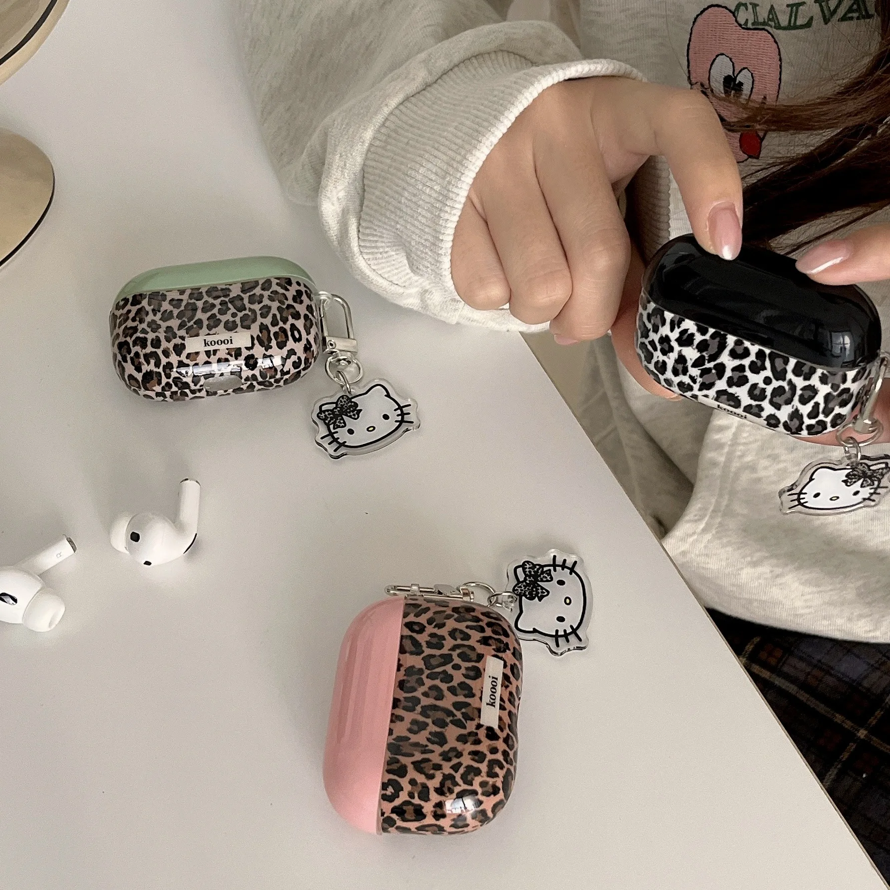 Capa do fone de ouvido padrão Leopard para Apple Airpods, 1, 2, 3 Pro, Pro 2