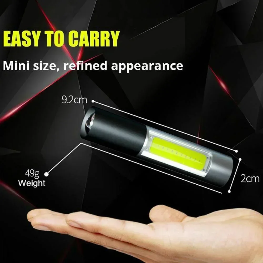 Christmas Lighting LED Flashlight Portable Torch Rechargeable Light Outdoor Camping Lantern Zoomable Focus Pocket Light
