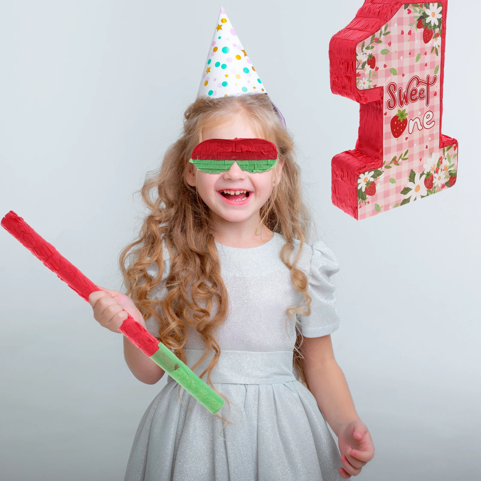 

1 Set Bright Color Number Pinata For Birthday Party Favor Party Decoration Funny Plaything Cute Paper Pinata Blindfold Stick