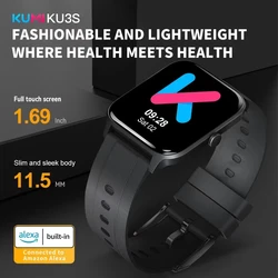 KUMI KU3S Alexa Smart Watch Tuya Call Sport Fitness Heart Rate Blood Pressure Sleep Monitor IP68 Waterproof Women Smartwatch