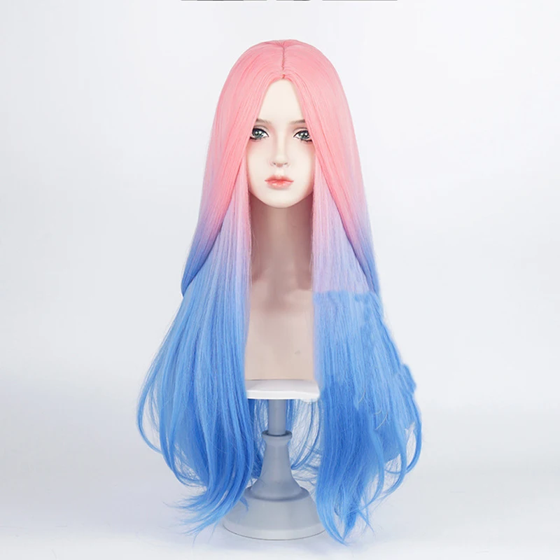 Peluca de Cosplay de Anime Alien Mizi para mujeres adultas y niñas, pelo sintético resistente al calor de Color largo, accesorios para disfraz de Halloween