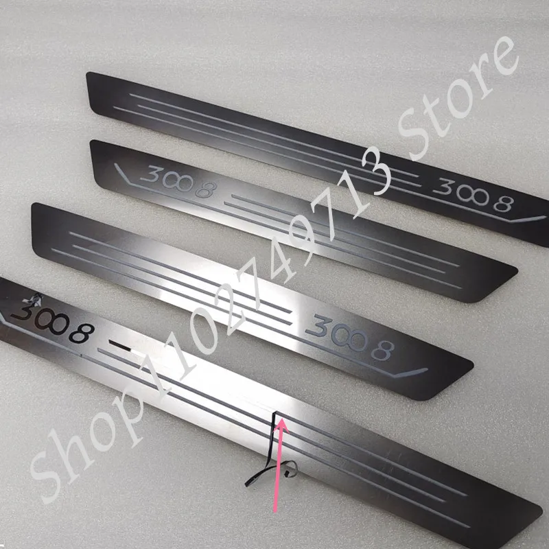 Stainless Steel Door Sill Scuff Plate Car Accessories Trim For Peugeot 3008 2009 2010 2011 2012 2013 2014 2015 2016