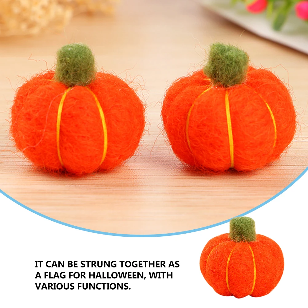 

6 pcs Pendant Orange Garland Felt Pumpkin Garland Balls Mini Pendant Woolen Pumpkin Ball Halloween Decoration Gift
