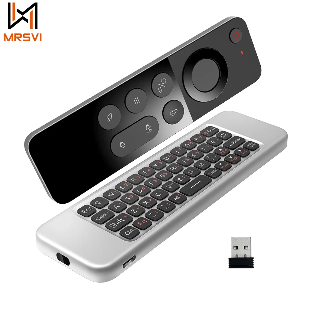 W3 2.4G Air Mouse Wireless Voice Remote Control Arabic IR Learning 6-Axis Motion Sensing Mini Keyboard for Smart Android TV BOX