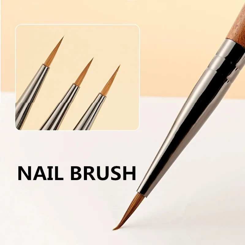 1/2PCS Manico in legno di sandalo Kolinsky Capelli Pennello acrilico Gel UV Intagliare Penna Pennello Polvere liquida FAI DA TE Unghie Disegno Unghie artistiche Bruses