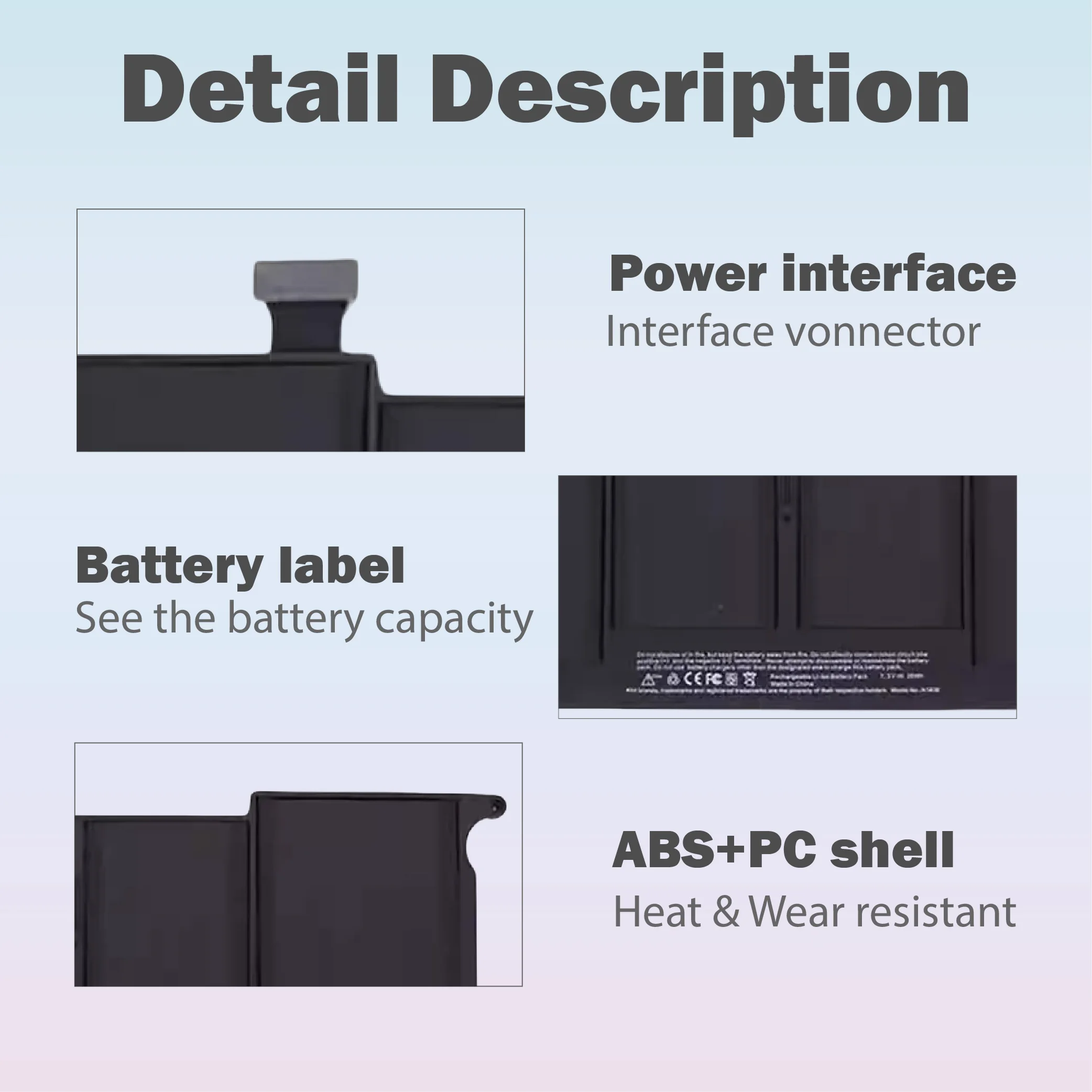 A1375 A1406 เปลี่ยนแบตเตอรี่แล็ปท็อปสำหรับแมคบุ๊คแอร์ 11 นิ้ว A1370 2010-2011 35Wh