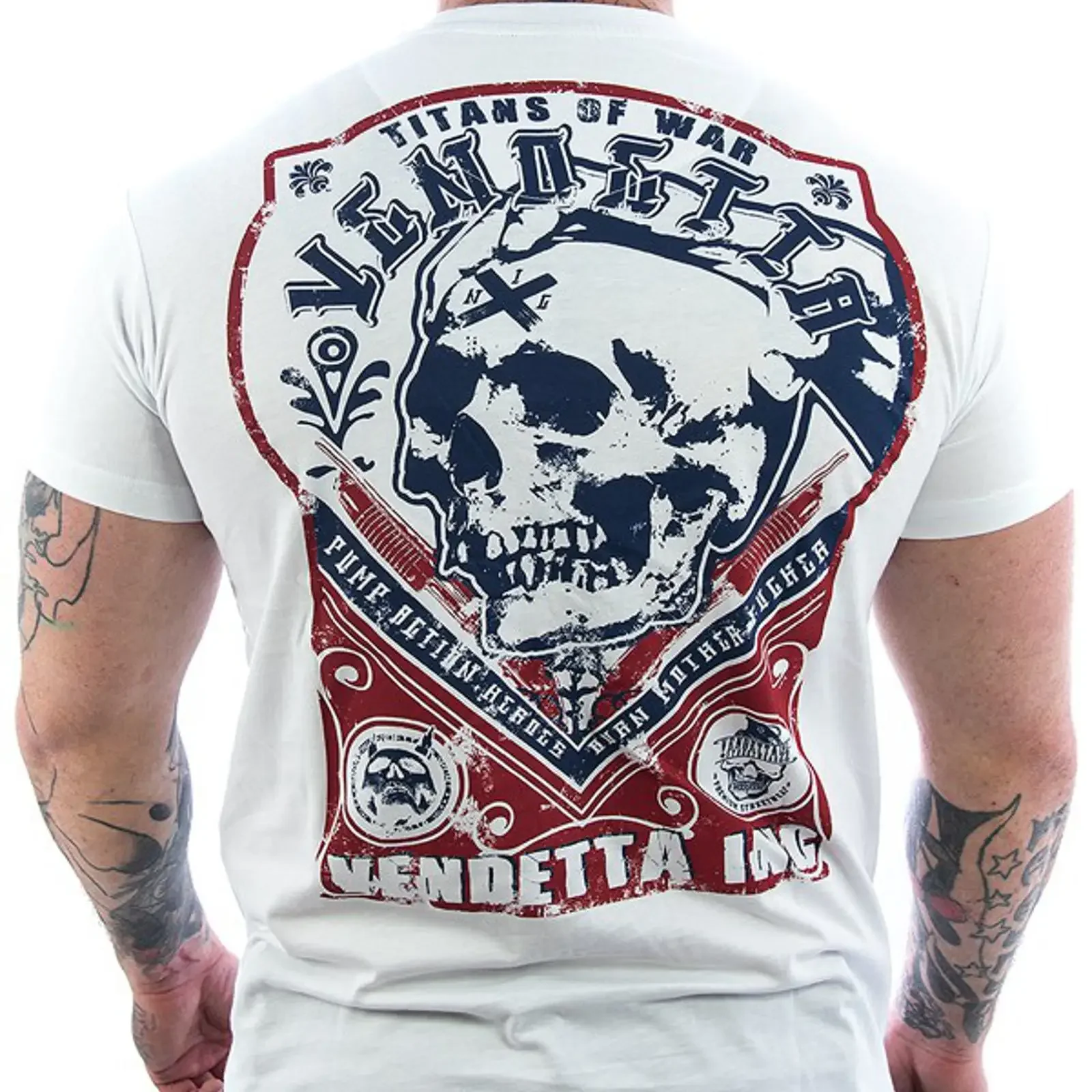 Vendetta Inc Männer kurzarm Rundhals T Shirt Titans weiß VD 1093 Neu vintage Washed Casual Comfortable Slightly Stylish