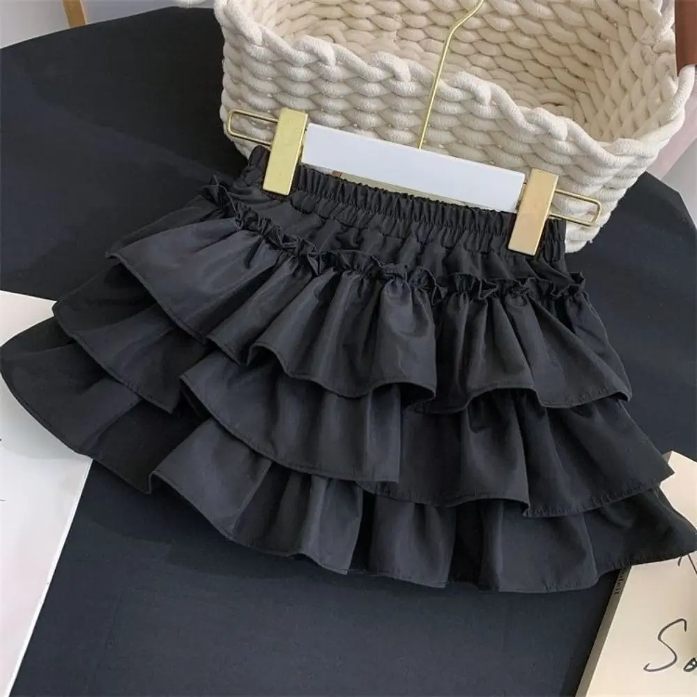Fashion Elastic Waist Pleated Cake Skirts Sweet Ballet Style Bubble Skirts Lightweight Princess Skirts Girls