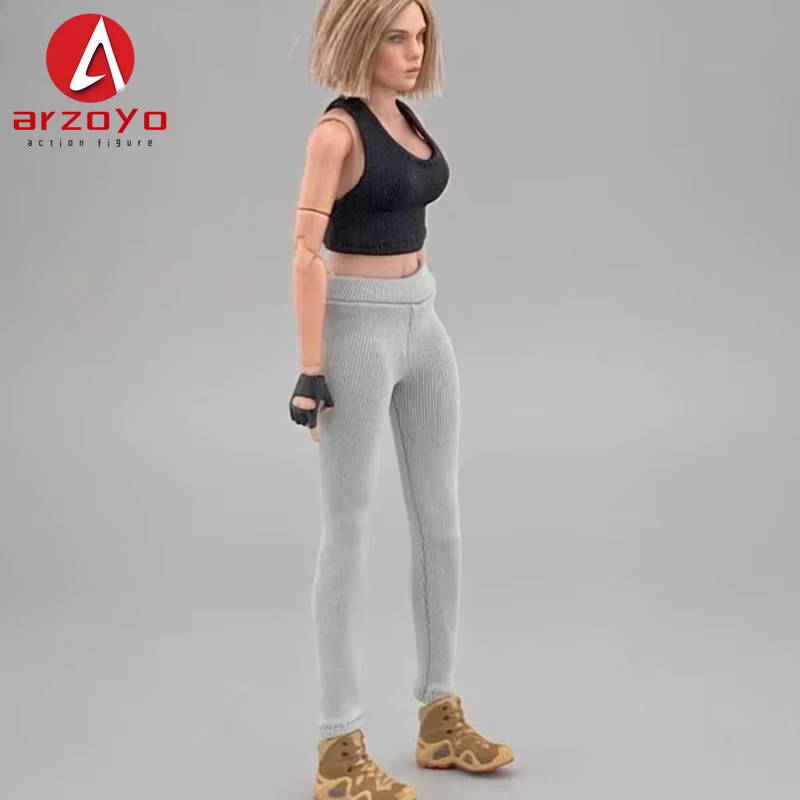 1/12 Scale Female Solider Simple Basic Versatile Two-Color Sports Skin-Tight Garment Yoga Suit 6" Action Figure Body Model