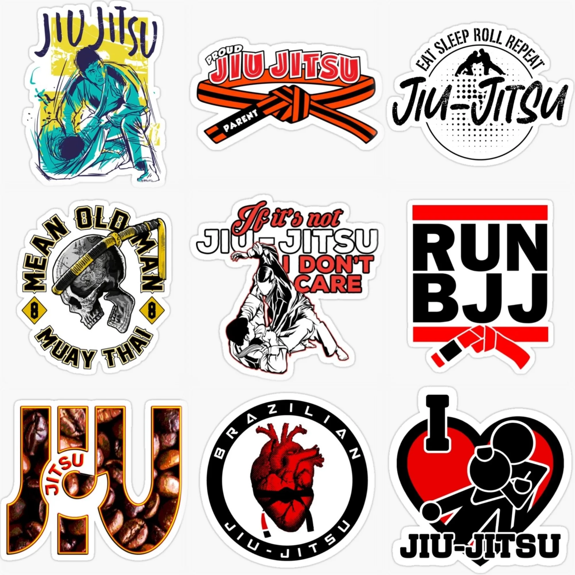 

Jiu Jitsu BJJ Wrestle Creative PVC Waterproof Sticker for Car Motorcycle Truck Bicycle Helmet Window Fridge Decal Accessories