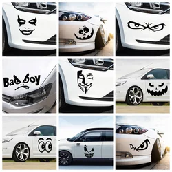 Car Stickers Decor Motorcycle Decals Creative Strange Expression Decorative Accessories Creative Sunscreen Waterproof PVC.