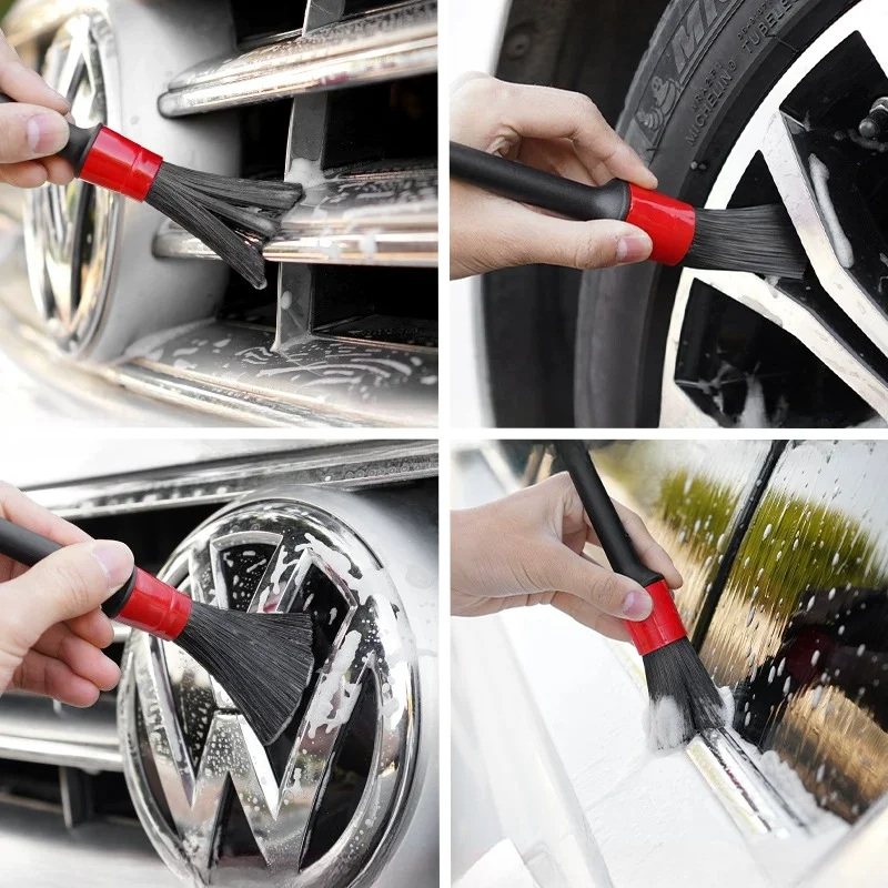 5 spazzole per dettagli auto, spazzola per dettagli sedili puliti, spazzola per fessura per lavaggio auto, per pulire interni ed esterni dell'auto