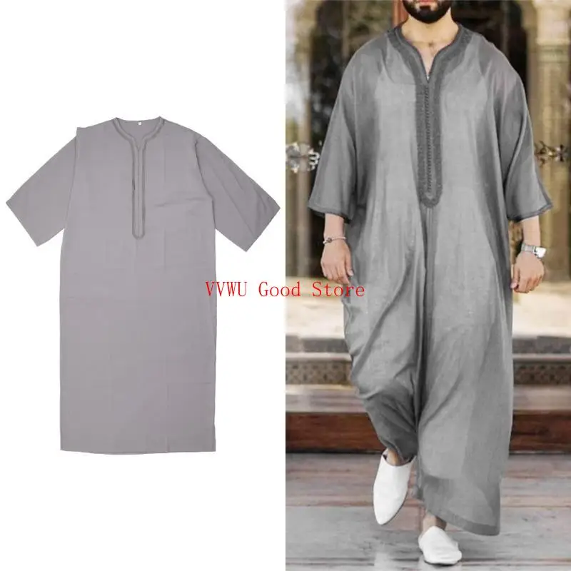 Hombres árabe islámico Kaftan Musulmán Arabia Saudita Dubai Jubba Thobe