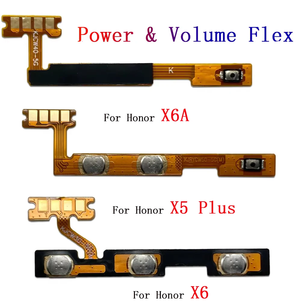 Phone New Power Volume On Off Button Internal Flex Cable Parts For Huawei Honor X5 Plus X6A X6S X7A X7B X8A X8B X9B X50 Pro