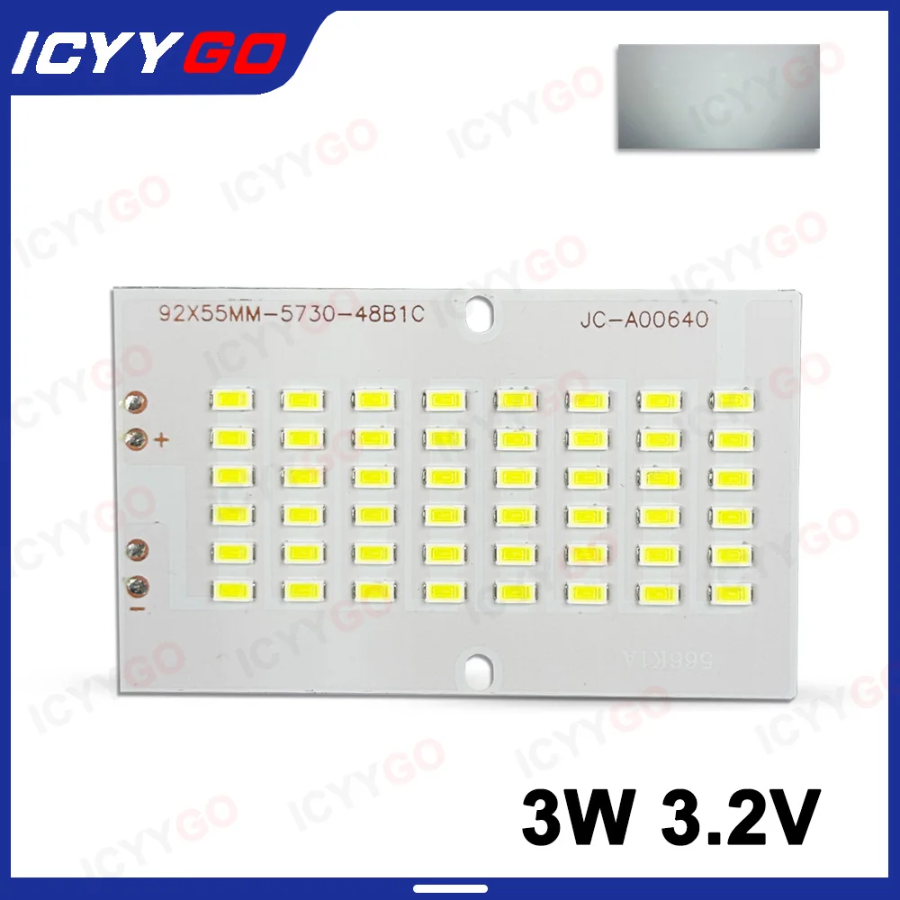 Rdzeń lampy solarnej o wysokiej jasności, 5730 koralików, płytka z lampą LED, 48 koralików, zasilacz niskonapięciowy, 3,2 V, białe źródło światła