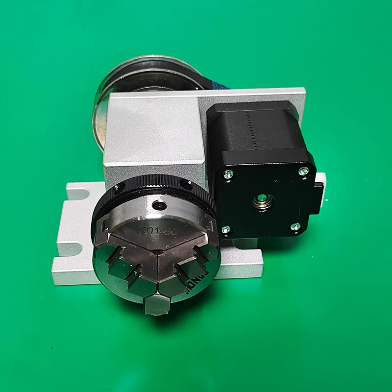 50mm cnc rotary axis kit 4th axis 3 jaw chuck two phase 42 stepper motor tailstock for lathe cnc router engraver milling machine