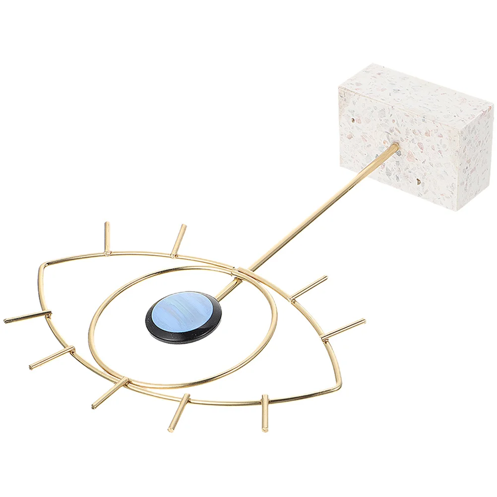 

Metal Leaf Ornament Evil Eye Decor Iron Art Desktop Craft Nordic Style Home Office Decoration Tabletop Accessory