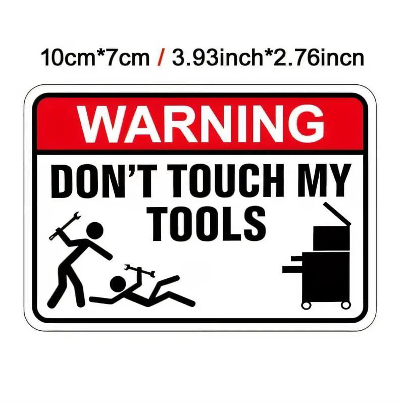 10x7cm Humorous Don't Touch My Tools Metal Tin Sign - Funny Tool - Fight Cartoon Design, Iron Material, Retro Warning Wall Art f