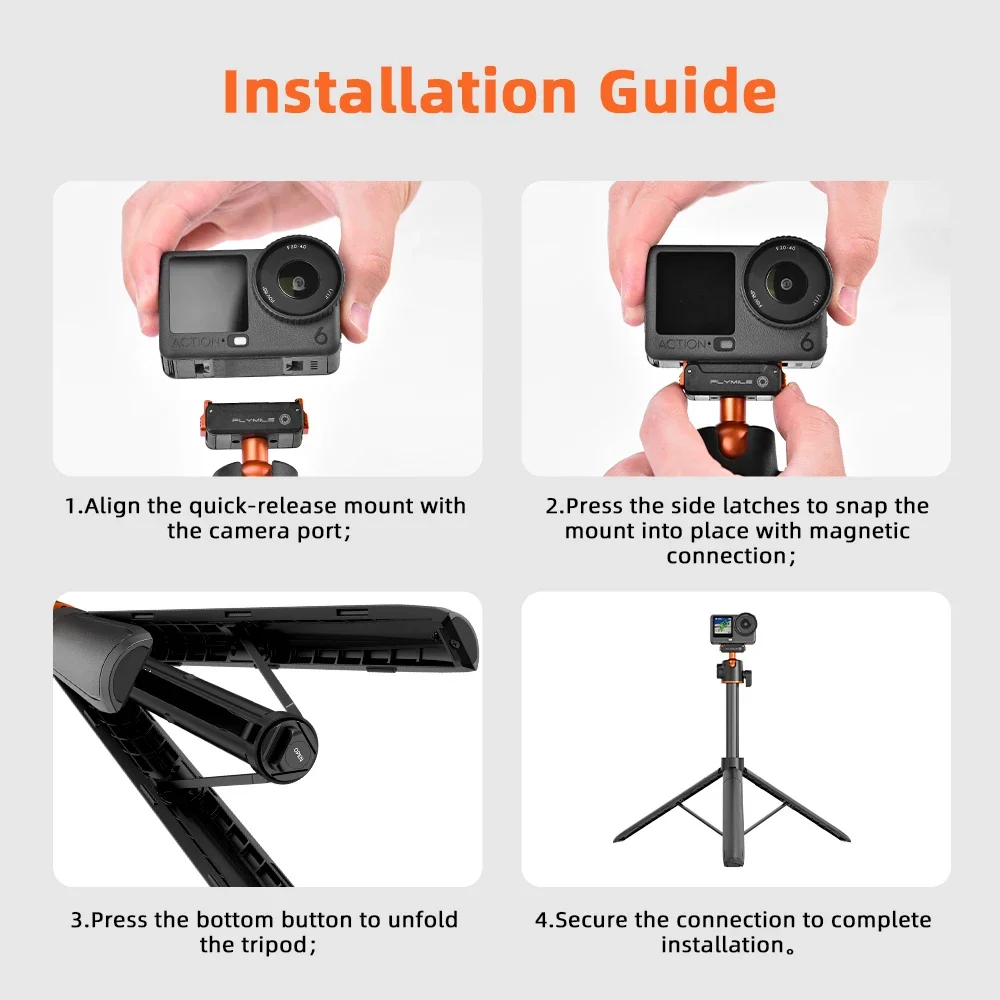 Flymile Magnetic Selfie Stick For Dji Osmo Action And Nano Mount_voghion.com