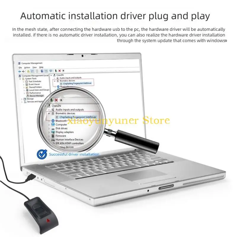 

P9JB USB Plug Play Fingerprint Scanner For Multiple Users Wins Compatible Stable Design