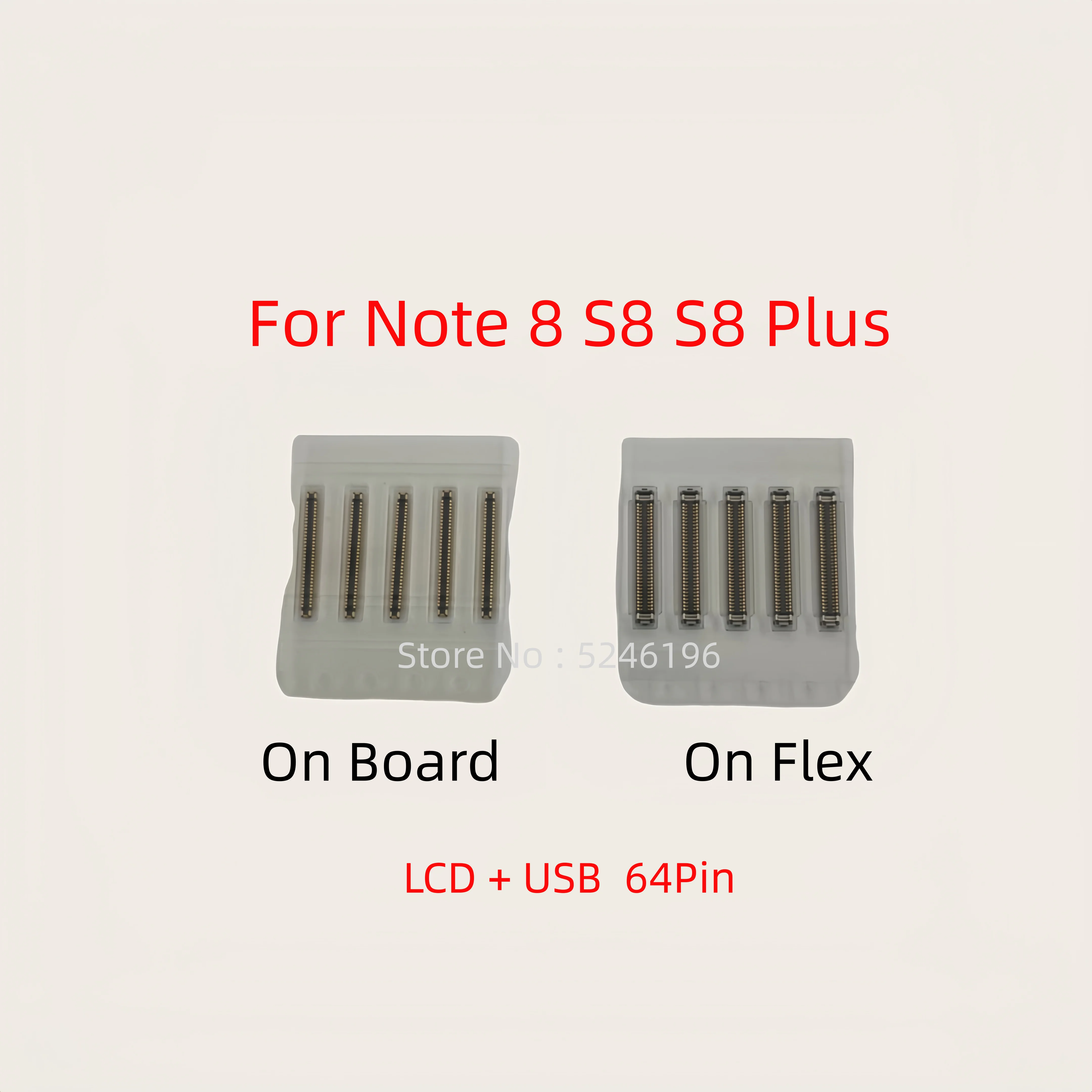 5-10pcs LCD Display USB Charging Flex FPC Connector 64Pin For Samsung Galaxy Note 8 N950F S8 G950F G950U S8 Plus G955F G955U