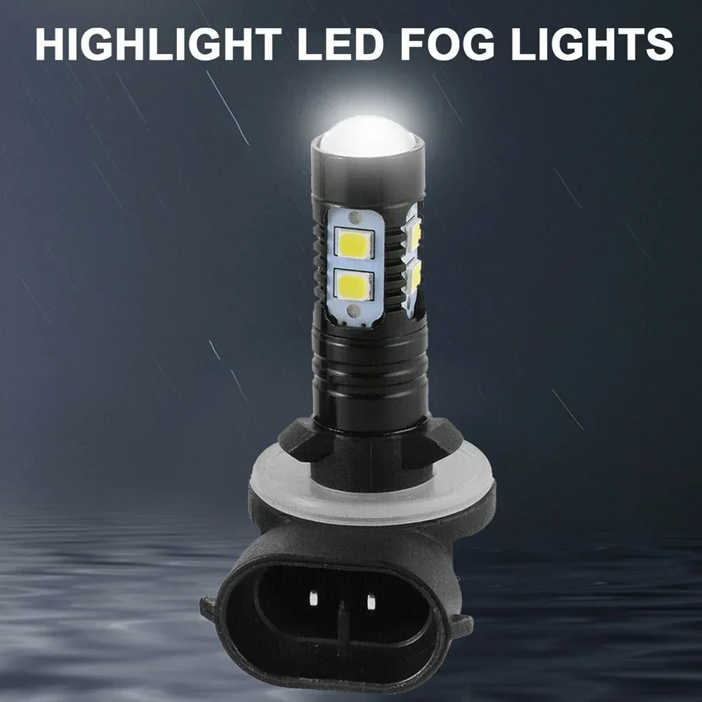 2x H27 LED Fog Lamps Light 881 880 White 6000K 50W High Power Auto Bulbs 1100LM Beam H1 H3 HeadLight 12V 24V