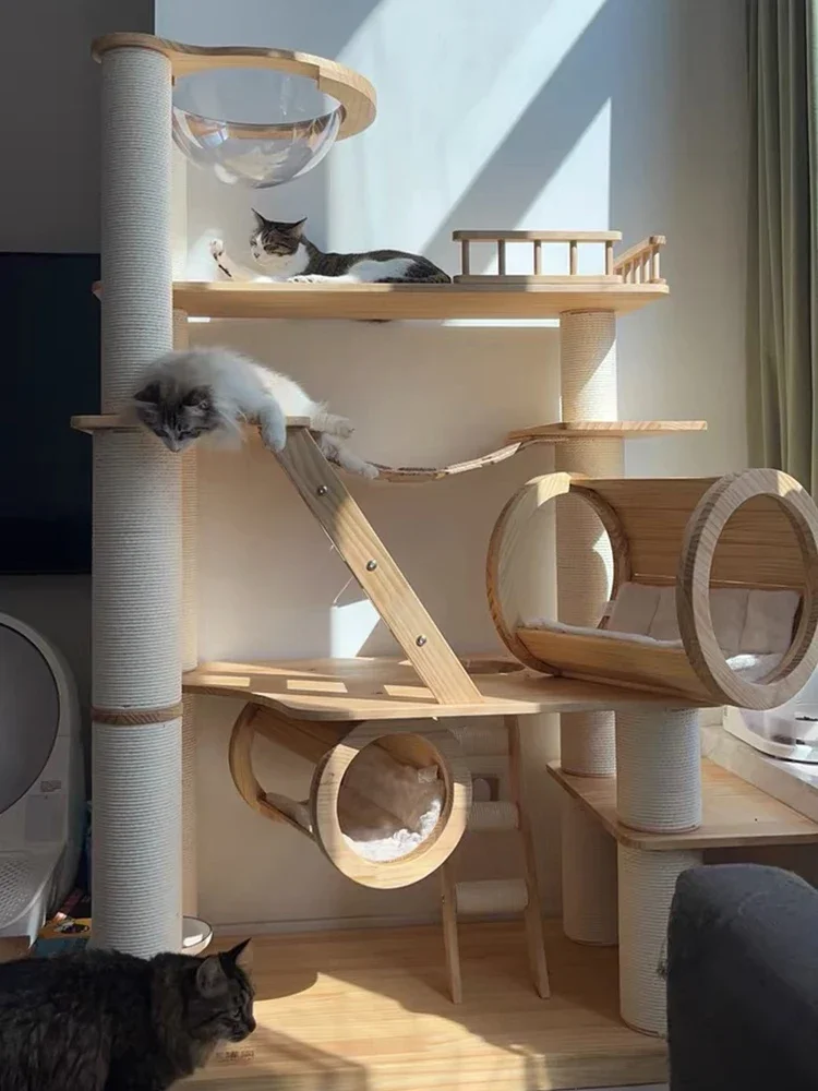 nest tree integrated multi-storey castle imported wooden cat villa