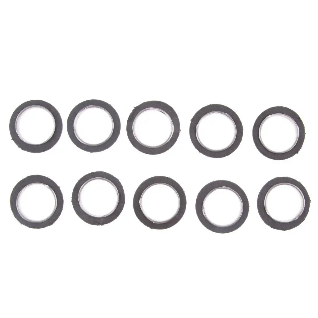 10Pcs Silver Motorbike Exhaust Muffler Gaskets for Yamaha 50 125 200 250cc Moped Scooter