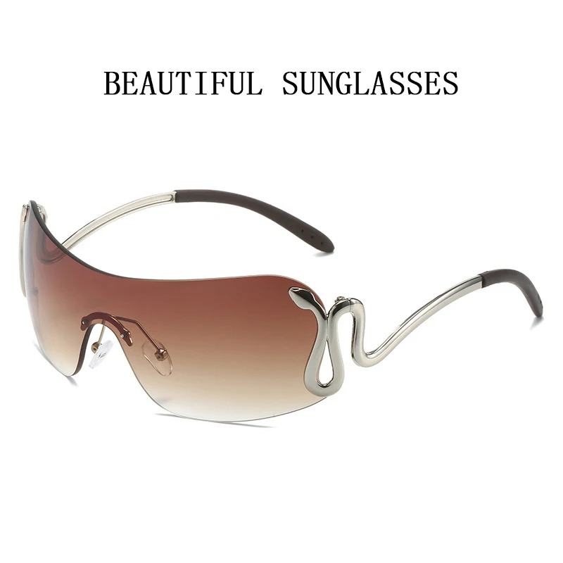 Y2k 2024 Sunglasses Women One-Pieces Fashion Vintage Sunglasses For Men Trending Rimless Glasses Oculos Dropshipping Luxe Gafas