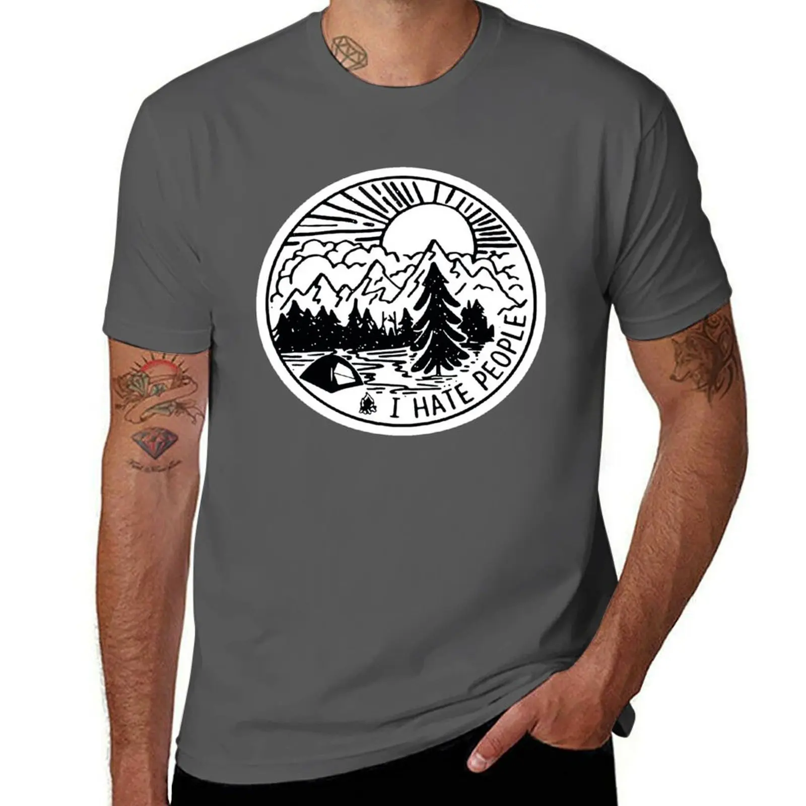 I Hate People T-Shirt Plus Size Workout Short Sleeve Top