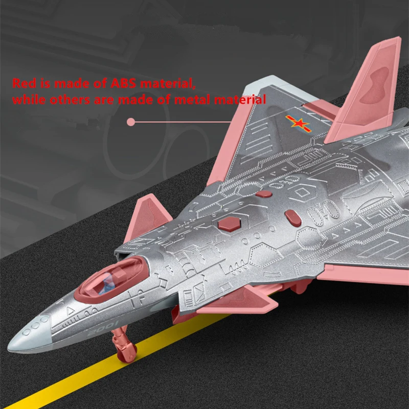 1/84 Chengdu J-20 Alloy Stealth Fighter Aircraft Airplane Model Metal Fighter Battle Plane Model Sound and Light Kids Toys Gifts