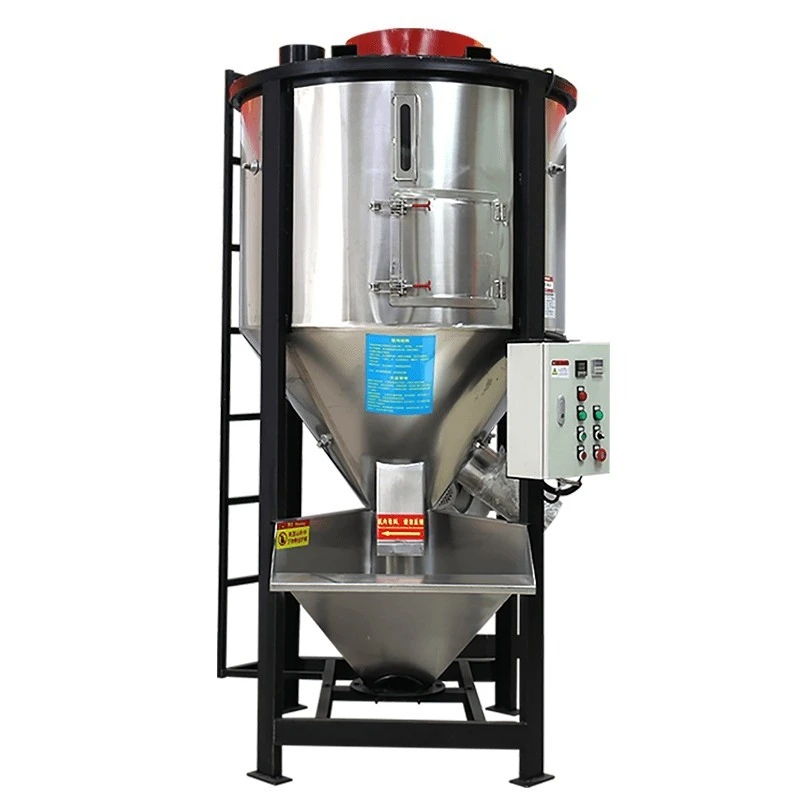 Large Vertical Mixer Plastic Granule Stainless Steel Blender Screw Mixing Feed Heating Drying Mixing Machine