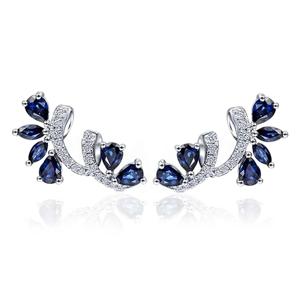 Huitan 2022 Trend Stud Earrings for Women Temperament Elegant Blue CZ Earrings Wedding Engagement Party Drop Shipping Jewelry