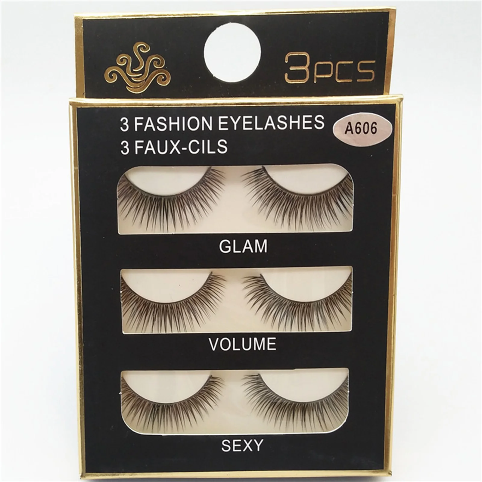 3 Pairs False Eyelashes Pack Fluffy Volume Long Thick Lashes for Dating Wedding Choices