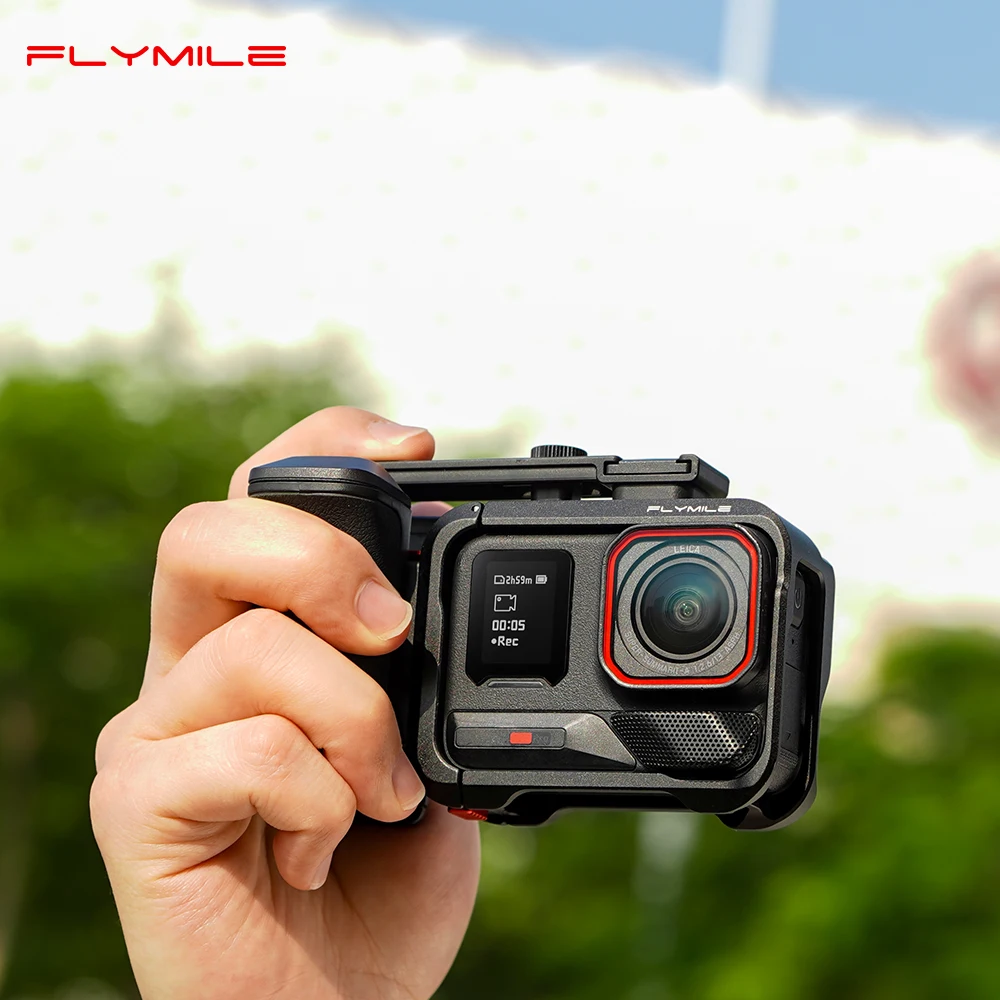 

Flymile Metal Street Photo Grip Kit for Insta360 Ace Pro 2/Pro Camera Handle with Shutter Button Vlogo Photography Accessories