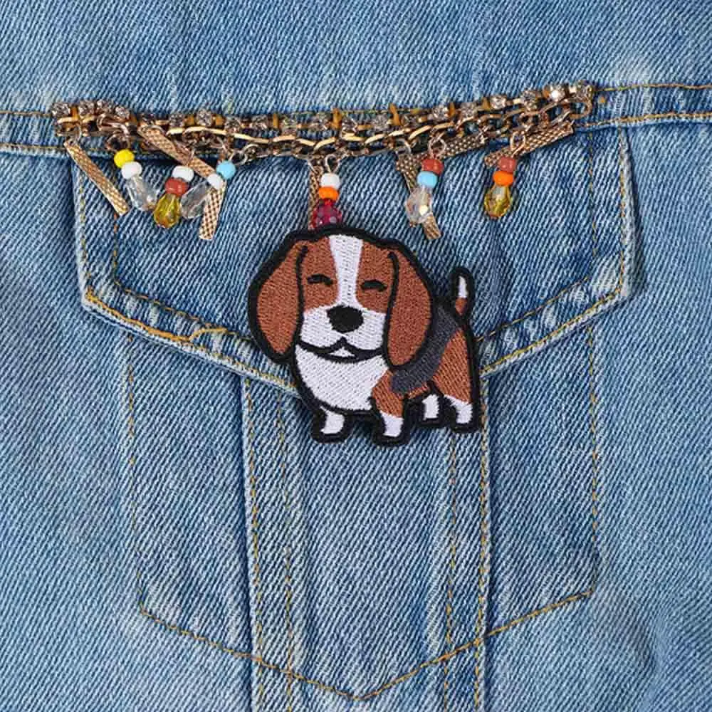 Corgi / Dachshund / Husky Patch Embroidery Patches For Clothing Cute Dog Animal Iron-On Patches On Clothes