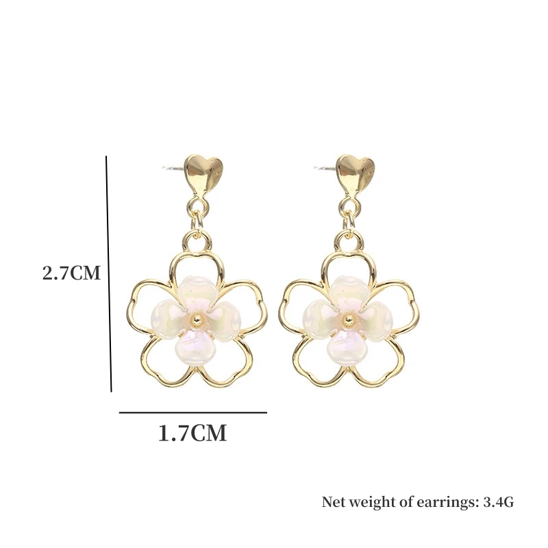 Pendientes de flores para mujer, aretes para ceremonia de género, joyería para fiesta de calentamiento temprano, gran oferta, 2024