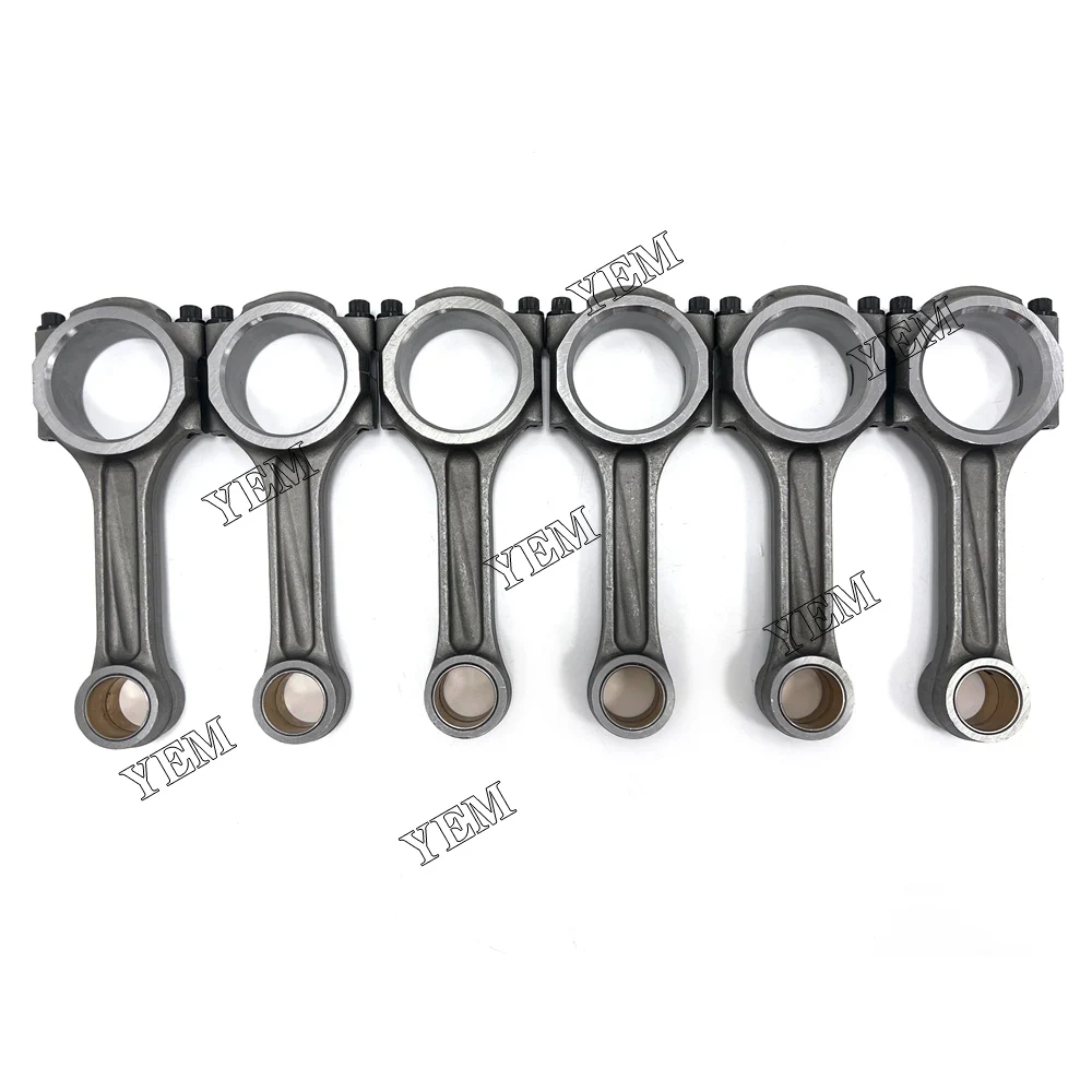 6x For Komatsu 6D95 Diesel engine Parts Connecting rod with opposite flat mouth