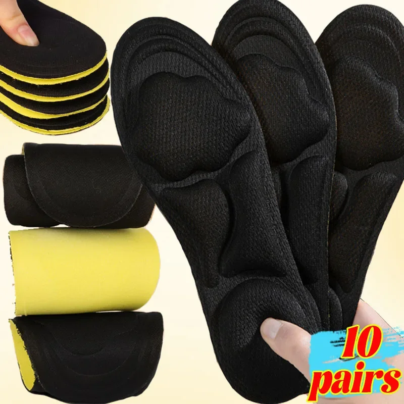 Deodorant Memory Foam Sport Insoles for Women Men 5D Breathable Cushion Shoes Pads Running Support Insoles for Foot Care Insoles
