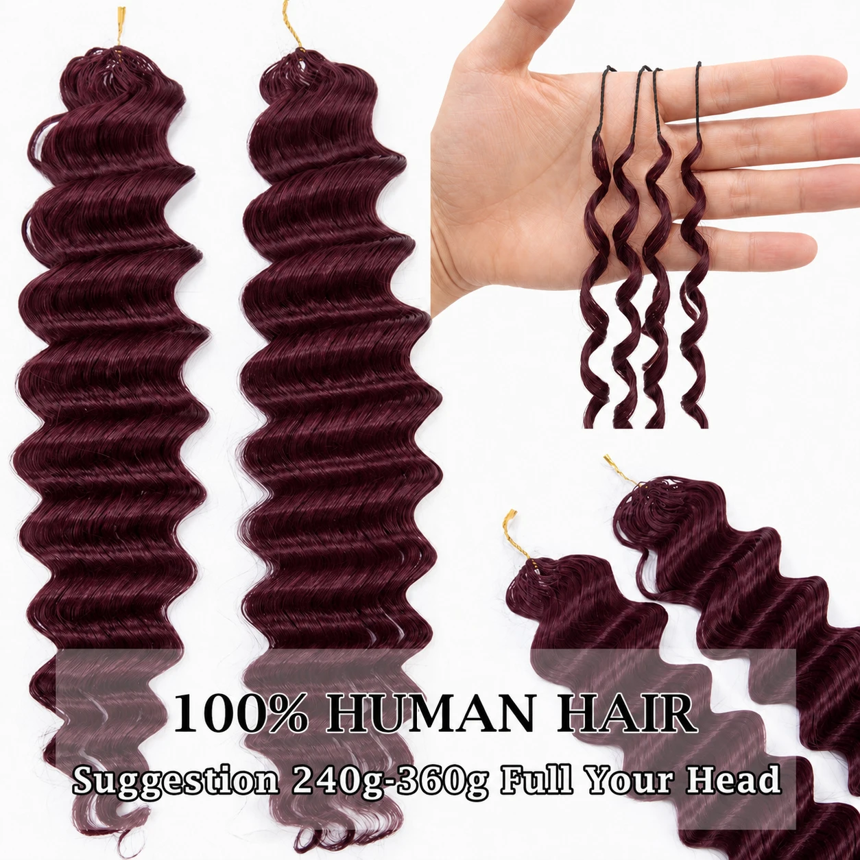 15A Pre‑Separated Burgundy Dee - Feather Hair Extension ulasan dan harga