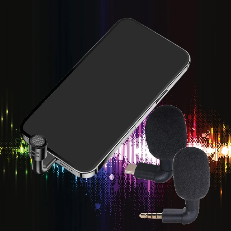 OOTDTY Noise Cancelling Mic Professional Microphone Type C/ 3.5mm Mini Mobile Phone Mic for Speech Vlog Recording Interview