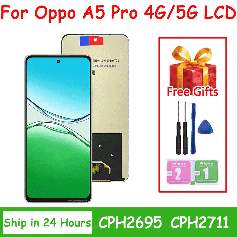 Tela LCD de 6.67'' AAA+ para Oppo A5 Pro 4G CPH2711 com Digitalizador Touch Screen para Substituição de LCD do OPPO A5 Pro 5G CPH2695